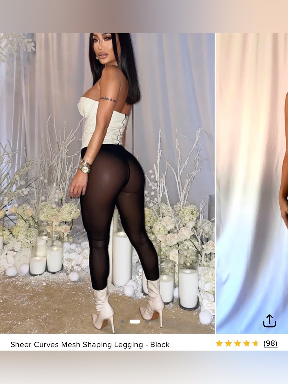 Fashion Nova Sheer Curves Mesh Shaping Legging - Black
Size: XS
Brand new